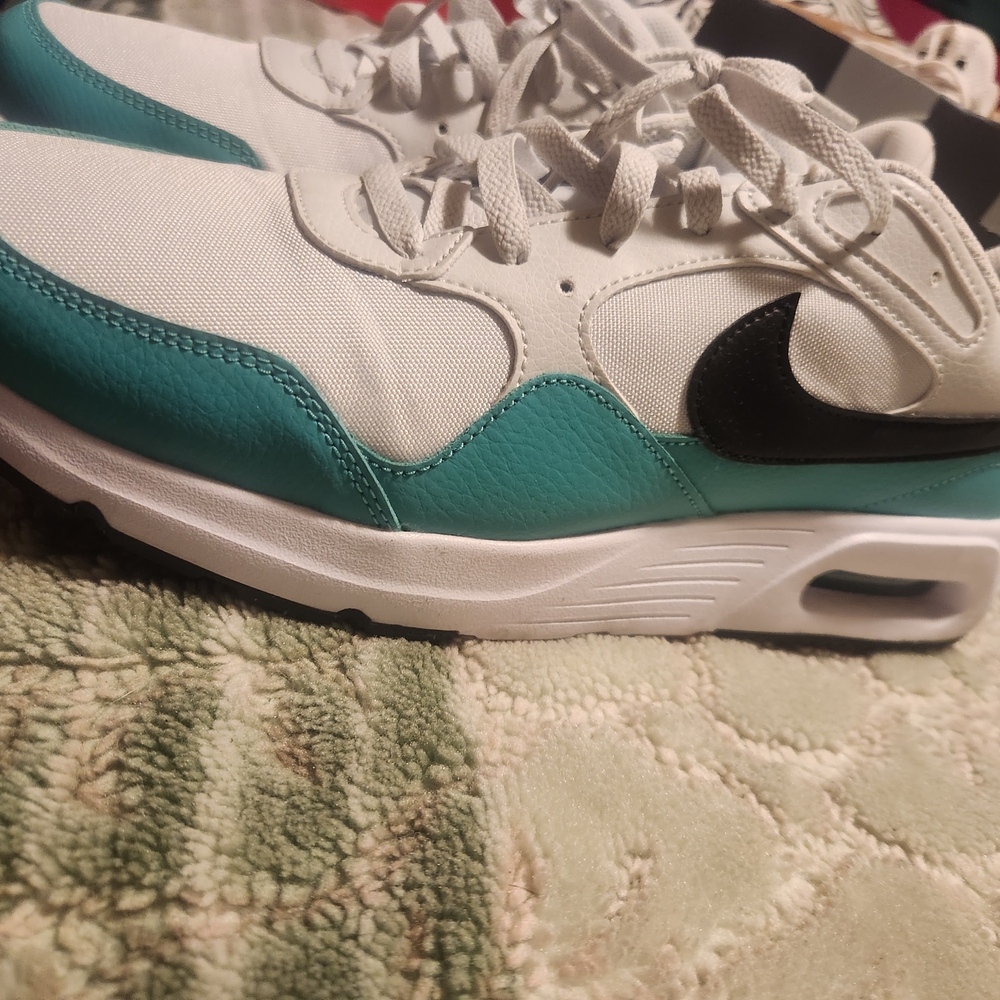 Nike White and Teal Sneakers